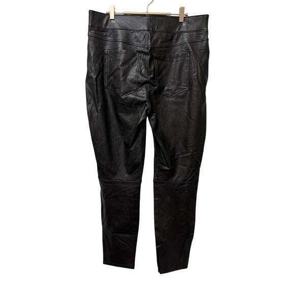 SPANX Leather Like Ankle Skinny Pants Size 1X Black Shaping Edgy Baddie NWT - Picture 2 of 7